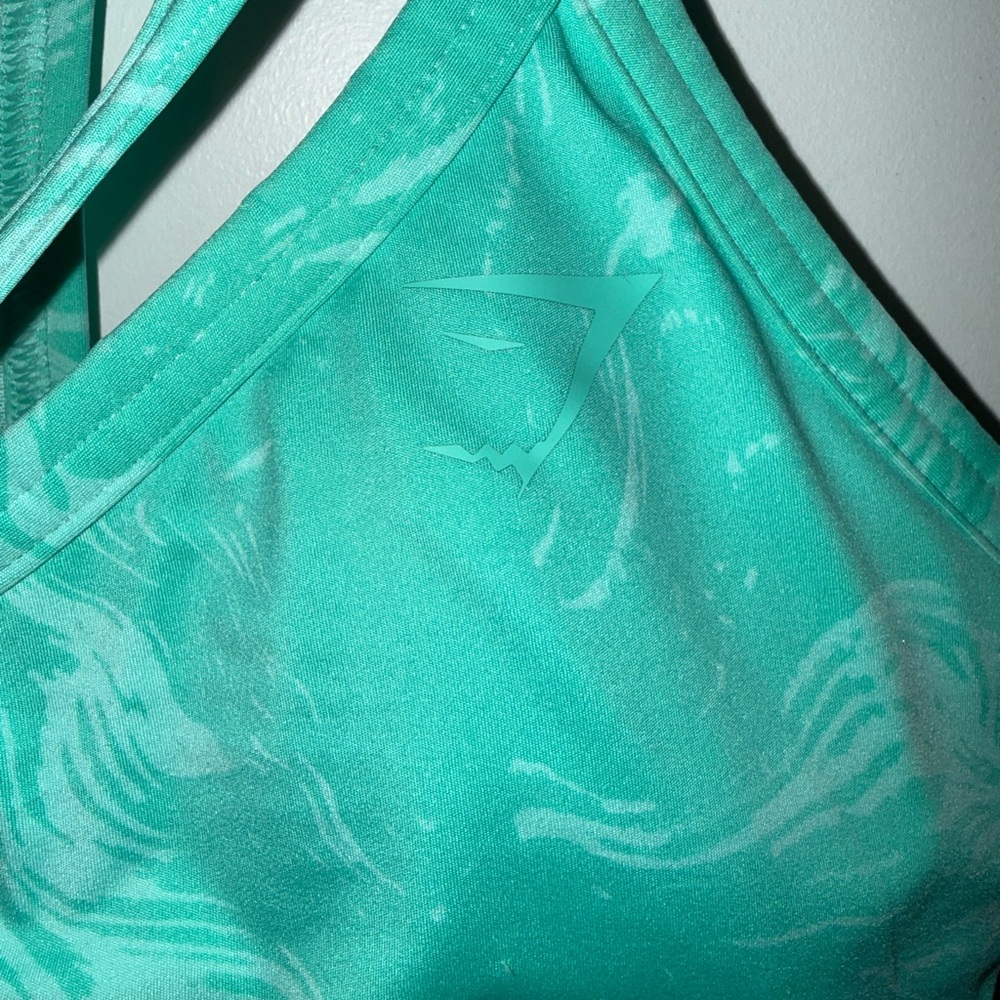 Gymshark Turquoise Sports Bra with Swirl Design